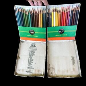 Vintage Dixon Best Colored Pencils Set of 36 USA Used with Box Wear READ DSCPT